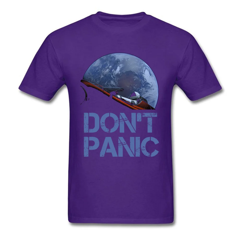 Dont Panic Starman O-Neck T Shirts Summer Tops Tees Short Sleeve New Coming All Cotton Gift Tops T Shirt Europe Men Dont Panic Starman purple