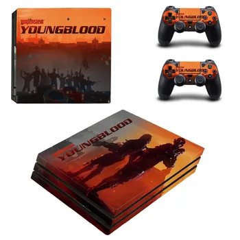 

Game Wolfenstein Youngblood PS4 Pro Skin Sticker Decal for PlayStation 4 Console and 2 Controller PS4 Pro Skin Sticker Vinyl