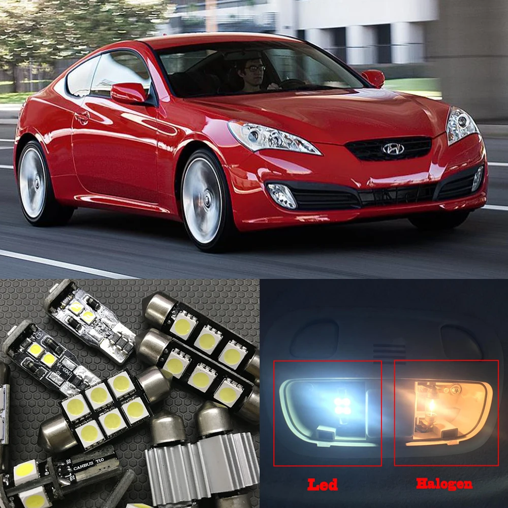 Us 8 81 11 Off 9pcs Error Free Car Led Light Bulbs Interior Kit For 2010 2011 2012 Hyundai Genesis Coupe 12v Map Dome Trunk License Plate Lamp In