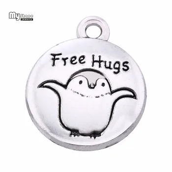 

My Shape Free Hugs Letter Charms Round Animal Pendant Make for Bracelets Girl Gift DIY Jewelry Accessories 20pcs