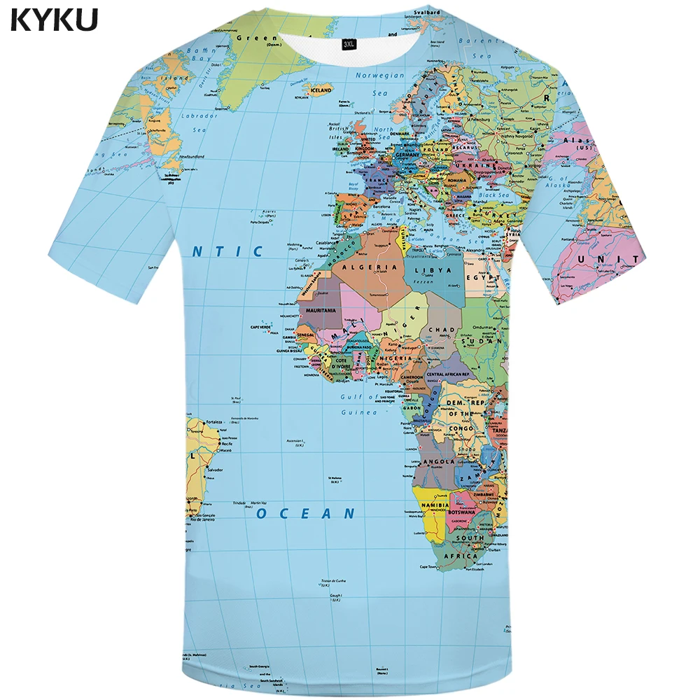 KYKU World Map T shirts Men Vintage T shirt 3d Sailboat Tshirt Homme Geometric Print Tshirts Casual Short Sleeve New Rock Man KYKU World Map T shirts Men Vintage T shirt 3d Sailboat Tshirt Homme Geometric Print Tshirts Casual Short Sleeve New Rock Man