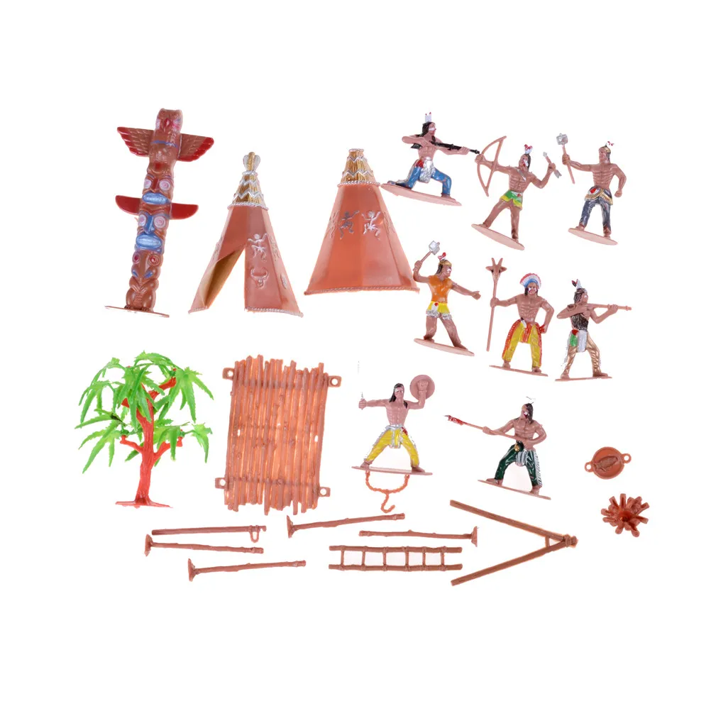 

13pcs/set Indian tribes model toy doll figure Native Art (Size: 7 cm)