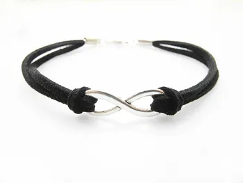 

Infinity Sign Digital 8 Charm Jewelry Connectors Pendants 8*23mm Black Bracelet 500pcs/lot