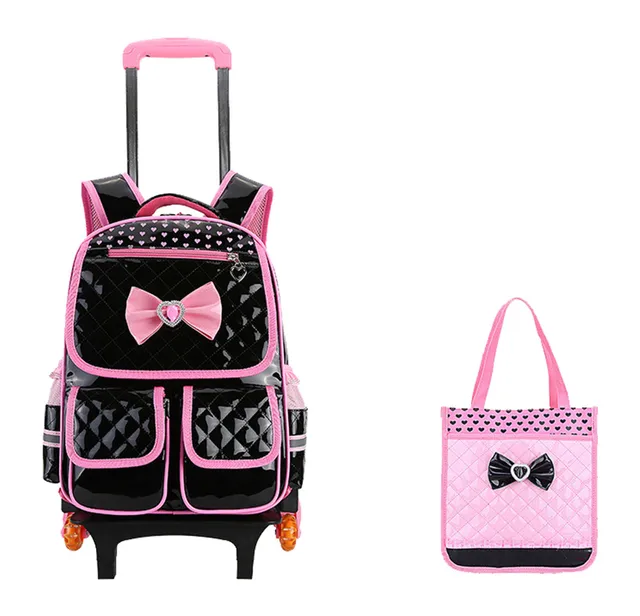 Sweet Style S Schoolbags Children 6 Wheels Trolley Backpack Sweet Style S Schoolbags Children 6 Wheels Trolley Backpack Detachable Kids Rolling Bookbag Travel Luggage Mochila