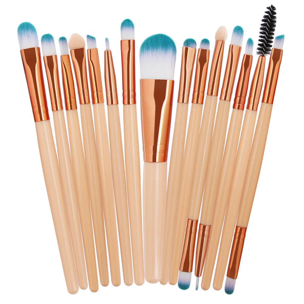 

15pcs Cosmetic Makeup Brush Blusher Eye Shadow Brushes Set Kit Makeup Brushes set Professional with case 8W5