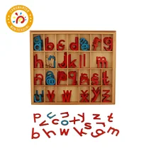 Baby Toy Montessori Material Language Wooden Toy Movable Alphabet Red and Blue Preschool Early Child Baby Toy Montessori Material Language Wooden Toy Movable Alphabet Red and Blue Preschool Early Child