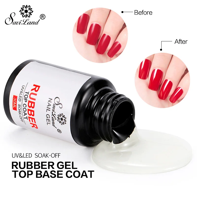 Saviland 30 ملليلتر المطاط قاعدة معطف أعلى معطف ورنيش uv جافة سريعة طويلة الأمد لا نظيفة لامعة هلام مسمار البولندية التمهيدي لمسمار الفن