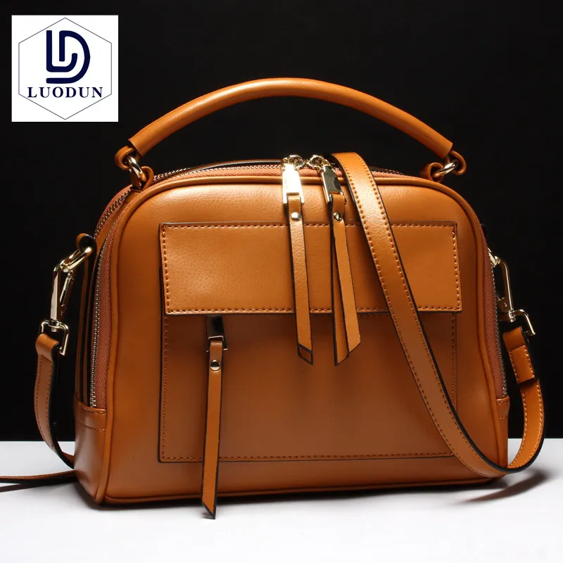 

LUODUN 2018 Pre-Quality Personality Korean version New Leather Hand Wax Waving Fashion Portable Shoulder Messenger Bag