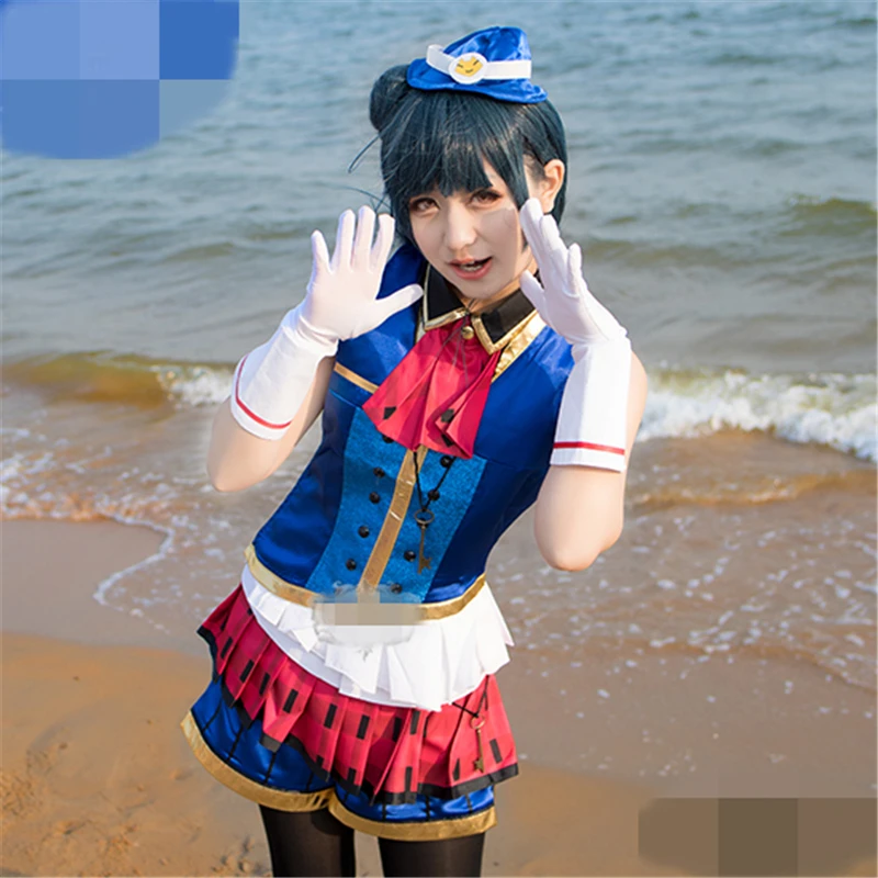 

Love Live Sunshine Aqours Tsushima Yoshiko Happy Party Train Tour Cosplay Costume Christmas Costume Uniform Suits Dress Skirt