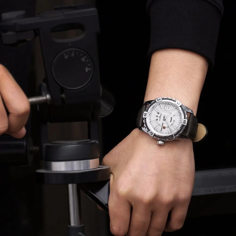 NAVIFORCE мужские часы лучший бренд класса люкс спортивные кожаные кварцевые часы мужские водонепроницаемые часы Военные Наручные часы relogio masculino