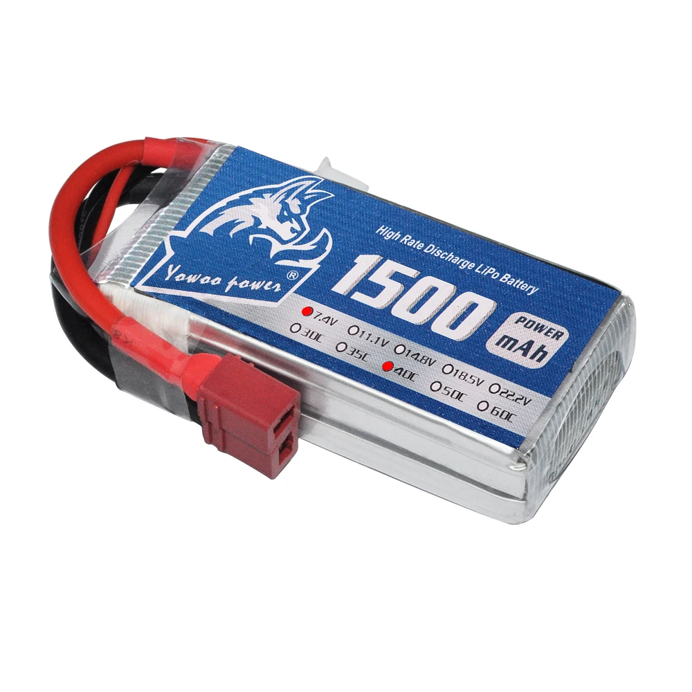 Перезаряжаемая Lipo батарея YOWOO power 7,4 V 11,1 V 14,8 V 18,5 V 22,2 V 1500mAh 40C 60C 2S 3S 4S 5S 6S Lipo батарея для радиоуправляемой модели автомобиля