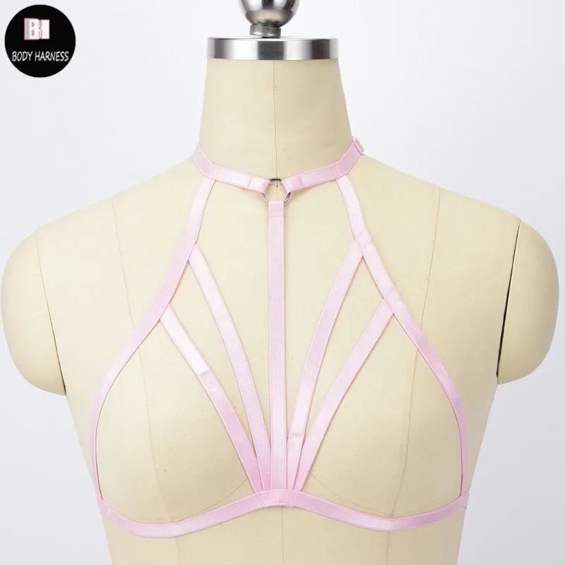 

Sexy Lingerie Bondage Harness Wedding Garter Cage Bra Harajuku Pastel Goth Rave Fetish Wear Body Harness Top Women Harness Bra