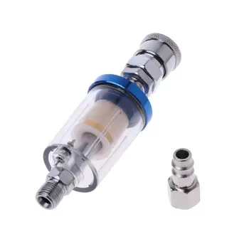 

1/4" Mini Oil Water Separator Air Filter For Pneumatic Compressor Spray Paint Gun Tool Pressure Quick Connector