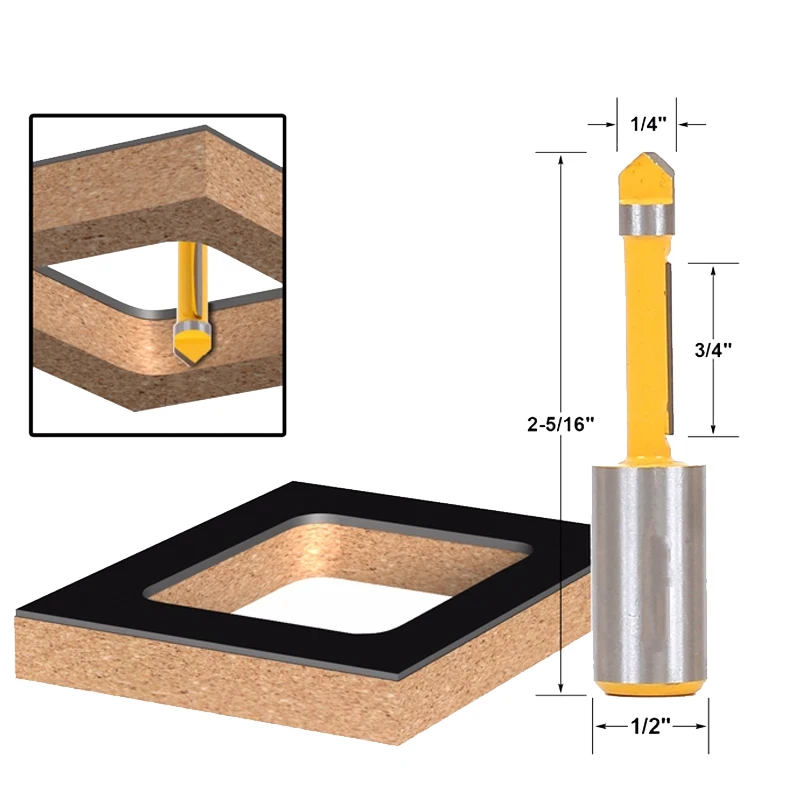 

1pcs 1/4" Panel Pilot Flush Trim Router Bit - 1/2" Shank