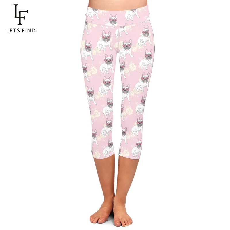 

2019 Plus Size Leggings Women Fashion High Waist 3D Cartoon Bespectacled Dogs Print Milk Silk Casual Leggings