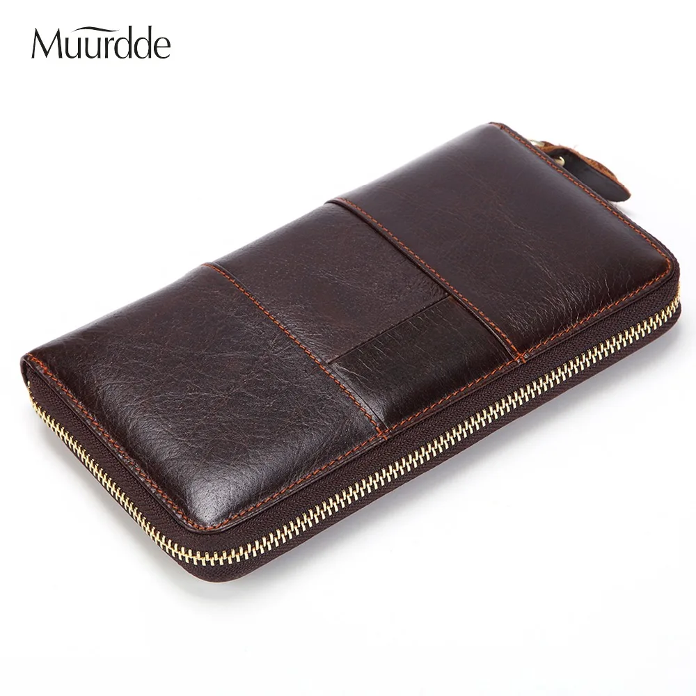 2019 Fashion Genuine Leather Wallets Brands Mens Wallet Leather Genuine Purse Long Clutch Money