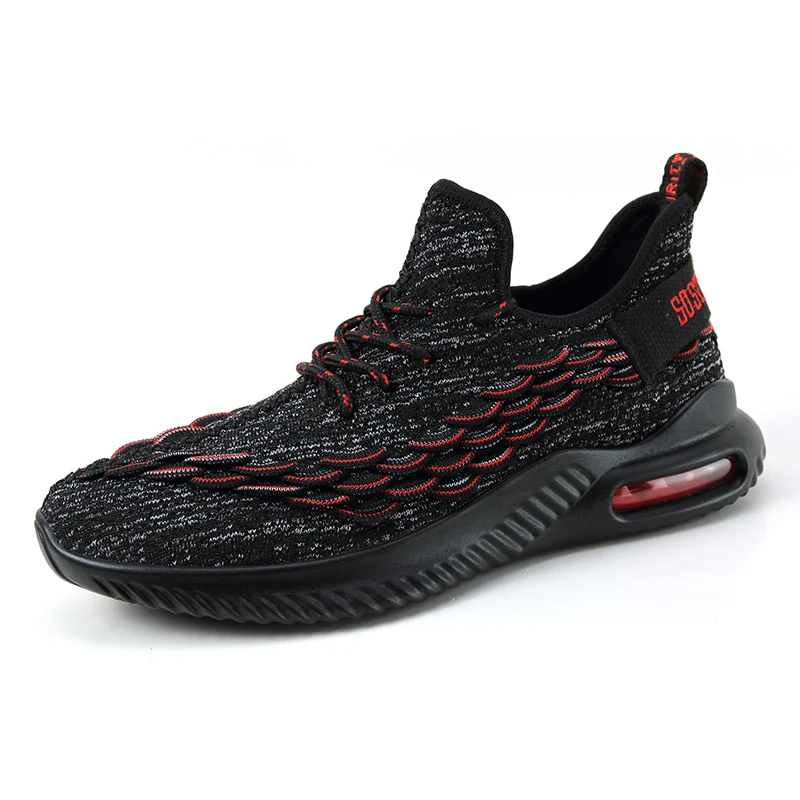 BOUSSAC Air cushion fish scales flying woven running shoes non-slip breathable mesh sports shoes outdoor fitness walking shoes BOUSSAC Air cushion fish scales flying woven running shoes non-slip breathable mesh sports shoes outdoor fitness walking shoes