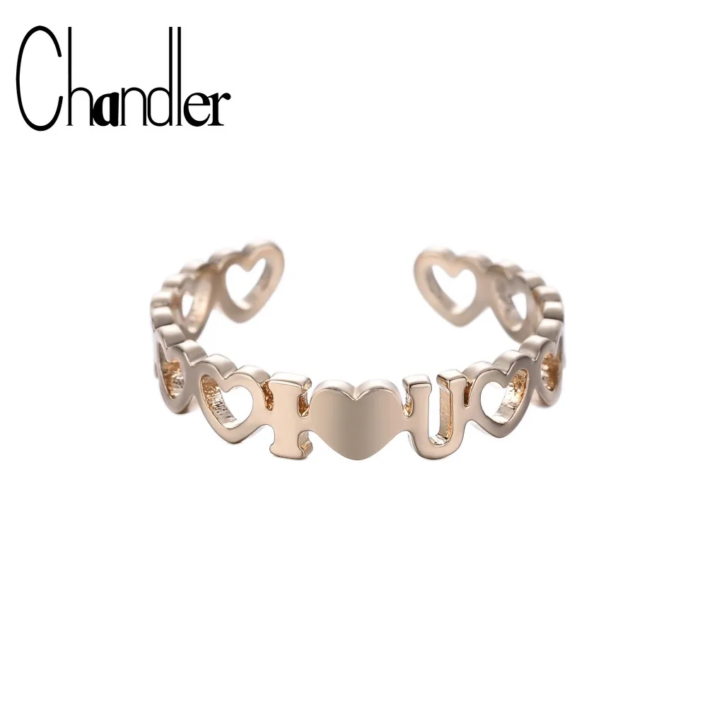 

Chandler Gold Color I Love you Ringen For Women Love Heart Adjustable Knuckle Toe Rings Stackable Ring Trendy Tiny Finger Bijoux