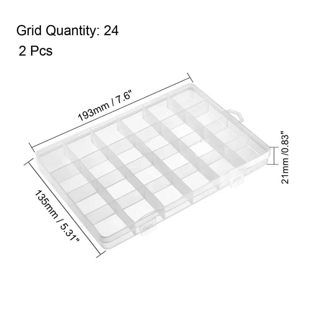 Uxcell 2 предмета Пластик фиксированной 12/15/24/10 сетки электронный компонент контейнеры инструмент Коробки чистый белый коробка для хранения