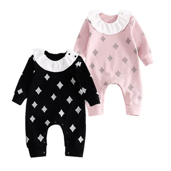 

Cute Cotton Long Sleeve Girl Romper Pink Baby Clothes With Bibs Infant Jumpsuits Newborn Autumn Baby Products For Kids Infant