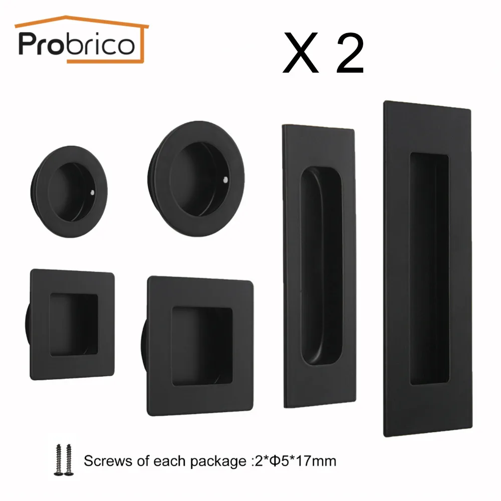 Probrico 2 шт. черные встраиваемые ручки для кухонного шкафа из нержавеющей стали, круглые/квадратные/овальные ручки для мебели|door handles stainless|handle stainless steelcabinet door handles | АлиЭкспресс