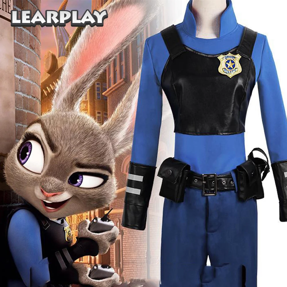 Zootopia Judy Hopps Cosplay Costume Halloween Adult Women Party
