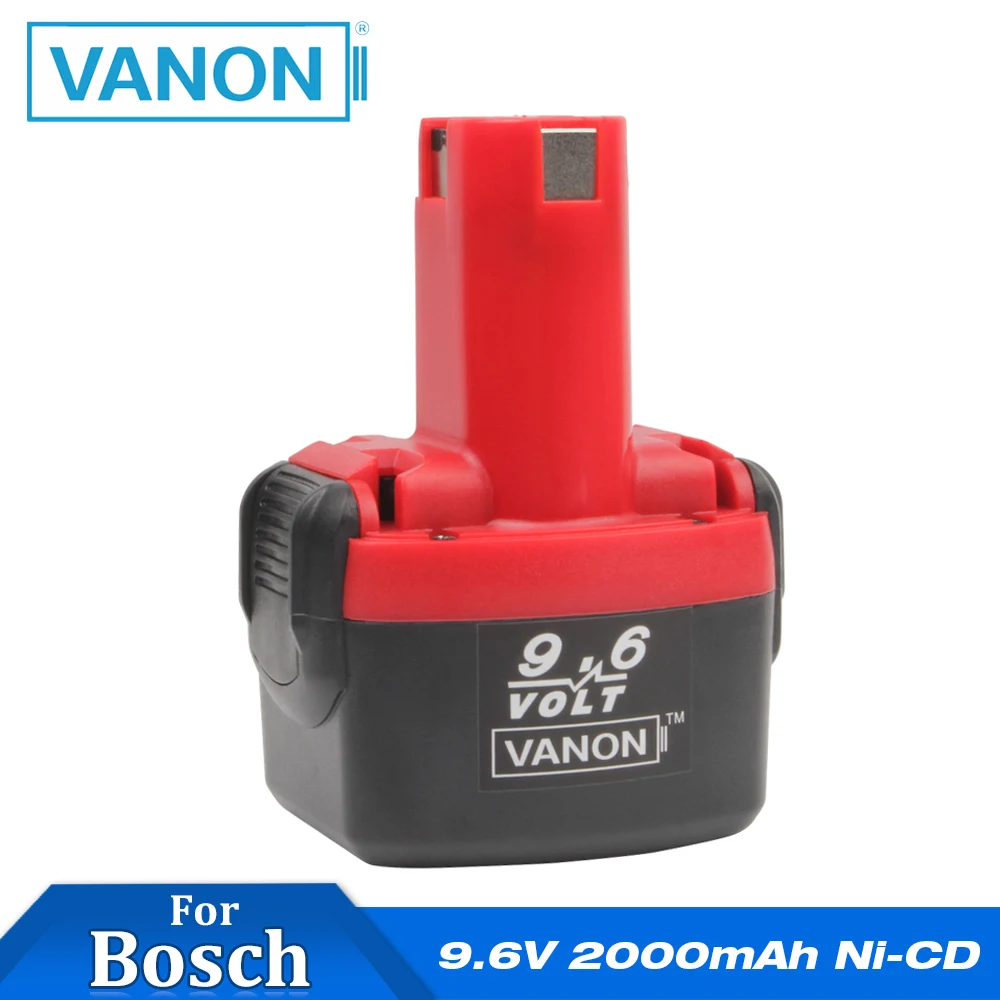 VANON 9,6 вольт 2000 мАч Ni-CD аккумулятор для Bosch BAT048 черный 9,6 в 2.0Ah Ni-CD BAT048 PSR 960 аккумуляторная батарея для электроинструмента