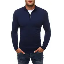 Повседневный мужской вязаный свитер с v-образным вырезом Топ пуловер трикотажная Меховая куртка с застежкой-молнией Размер M-2XL