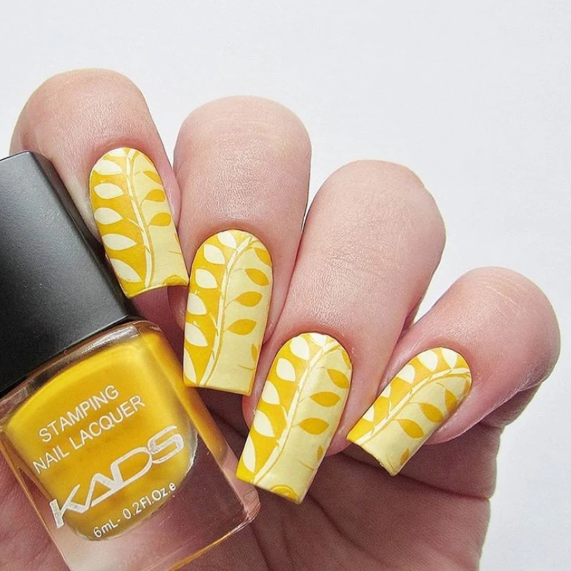 

KADS Dark Yellow Nail Art Stamp Lacquer Stamping Polish Nail Art Glitter Lacquer For Nail Art Decoration Tools
