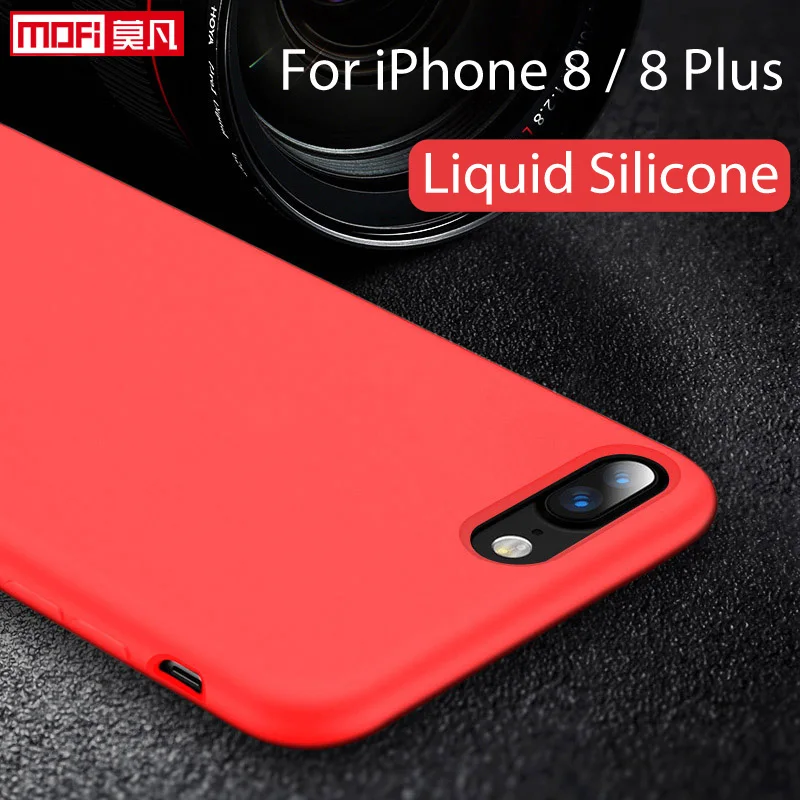 Goede Voor iPhone 8 Case Vloeibare Siliconen Gel Rubber Case Glad beschermende Mofi Offici euml;le voor Apple iPhone 8 iPhone8 Plus Case Cover