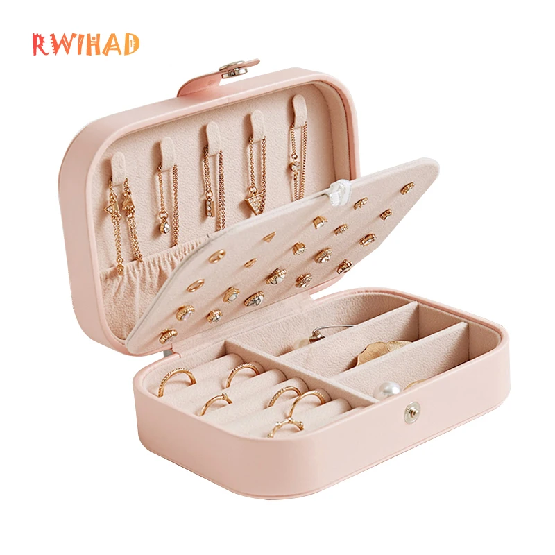 

Travel jewelry storage box cosmetic Jewelry Casket Makeup Organizer Lipstick Storage Box Beauty Container Necklace Birthday Gift