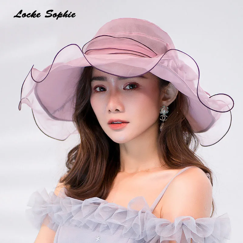 

1pcs Women's beach hats Cap 2019 Summer Foldable mesh Splicing Ruffles Floppy Sun Hats Casual Ladies sombreros bowknot hat Girl