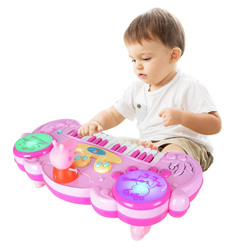 

Peppa pig electronic organ pig Peggy children's electronic piano child baby early education light pat drum recording music toy