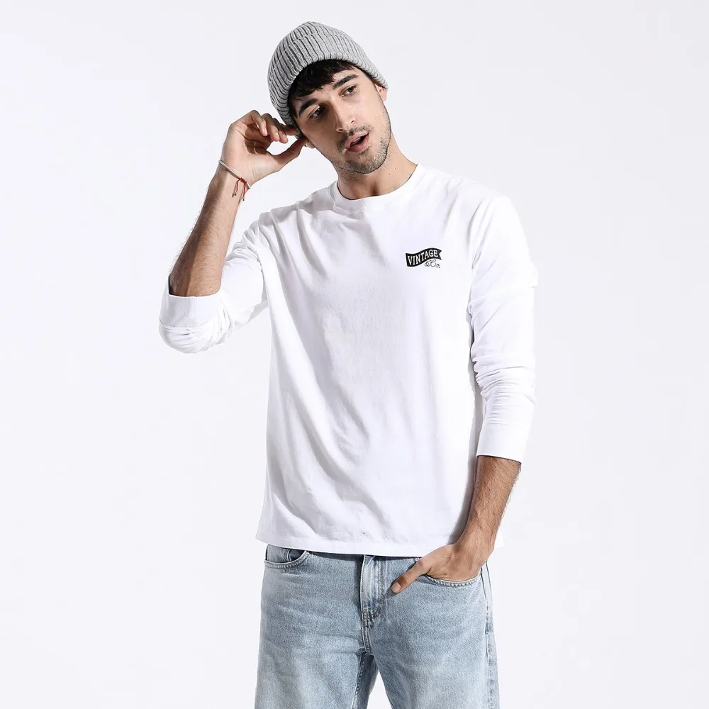 SIMWOOD Long Sleeved T-Shirt Men Fashion Spring New Tops Letter O-neck Tshirt Casual Streetwear 100% cotton 2019 Tees 180482 SIMWOOD Long Sleeved T-Shirt Men Fashion Spring New Tops Letter O-neck Tshirt Casual Streetwear 100% cotton 2019 Tees 180482