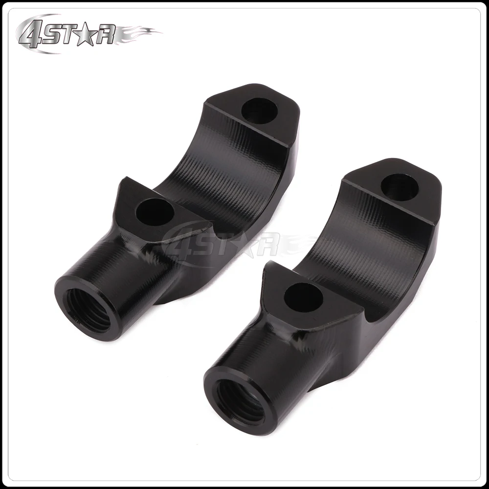 CNC Aluminum Alloy Motorcycle Rotating Bar Clamp Mirror Mount M10x1.25 Black