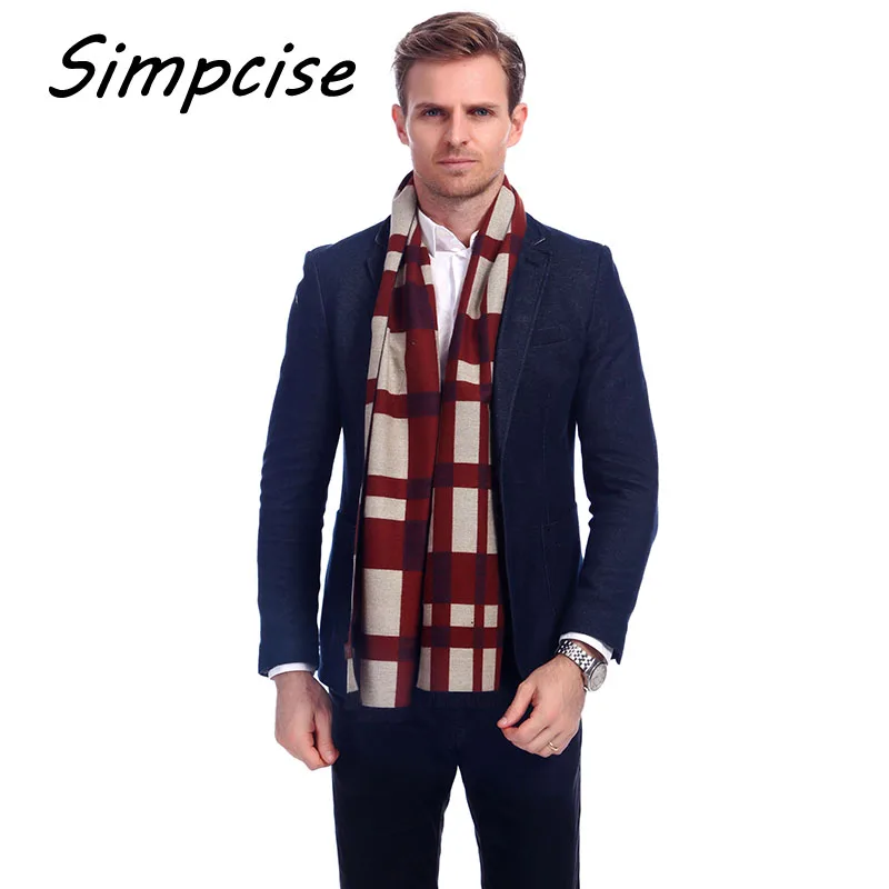 Latest style Design Fashion Men Double sided scarf Brand Winter Long Wool scarves Shawl A3A18912 mens snood scarf