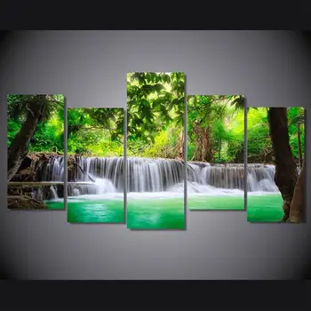 

Hd Printed Green Tropical Waterfall Painting Canvas Print Room Decor Print Poster Picture Canvas Free Shipping Ny-493 drop