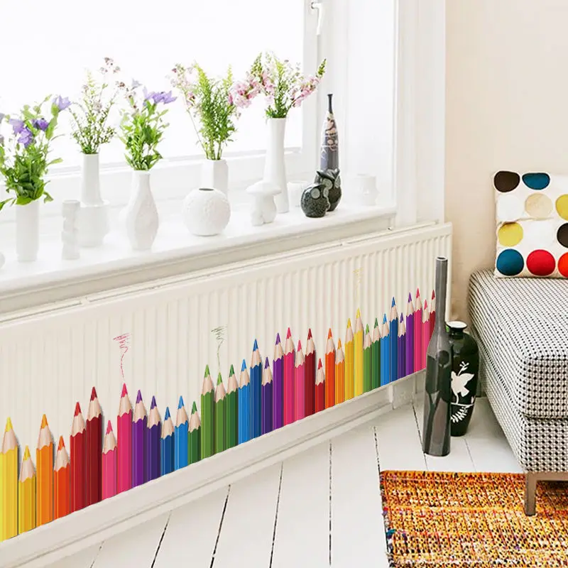

DIY Mural Pencil Back To School Wall Sticker Removable Vinyl Art Wall Decals Kindergarten Play Room Decor removable wall sticker
