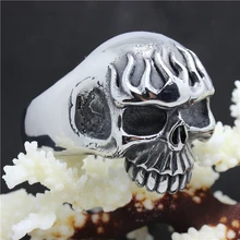 Топ продаж 90 г тяжелый череп браслет 316L из нержавеющей стали крутой панк стиль Призрак браслет с черепами