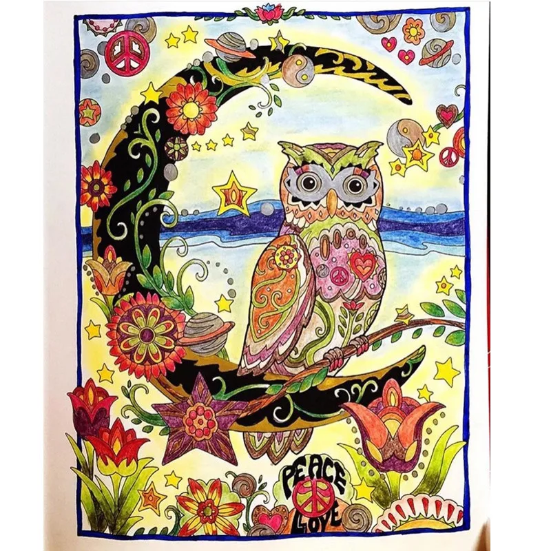 68-Pages-OWLS-antistress-coloring-book-for-adults-Relieve-Stress-art-Painting-Drawing-Graffiti-colouring-book