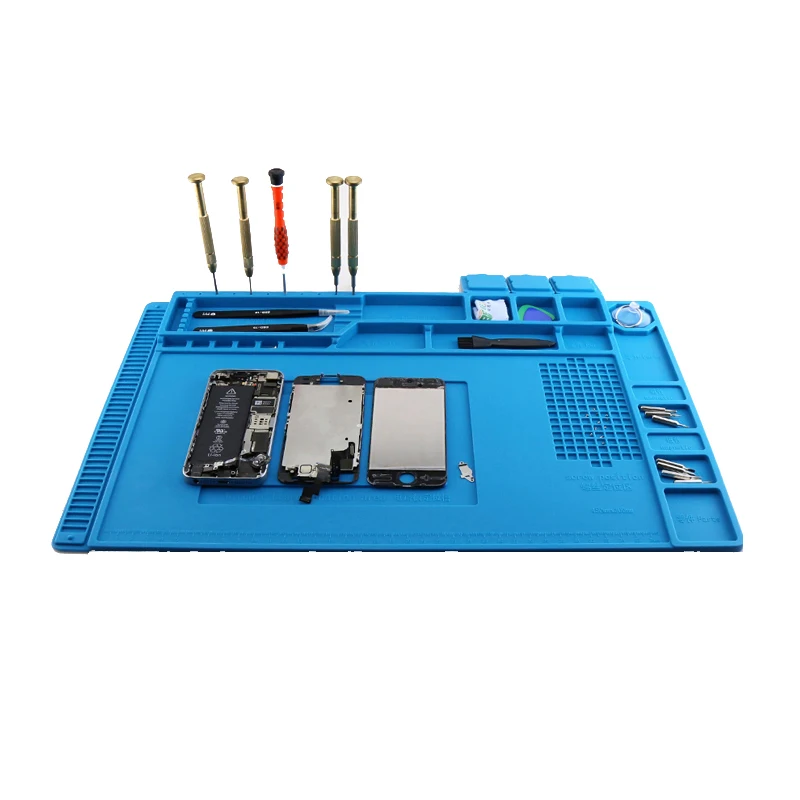 YGSAT Tapis /à souder r/ésistant /à la chaleur en silicone r/ésistant /à la chaleur Tapis de travail en silicone pour appareil photo /électronique et portable 20 x 30 cm
