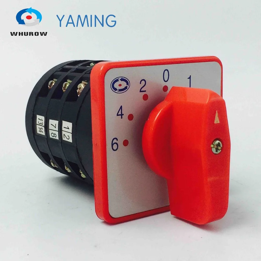 Yaming electric 5A 380V rotary cam switch 6 4 2 0 1 3 5 position 3