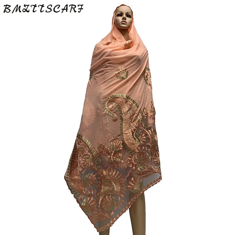 Высококачественные африканские женские шарфы, мягкий шифоновый шарф с сеткой, тяжелые шифоновые шарфы для молитвы, шарфы BM771