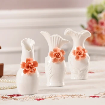 

European jewelry ornaments simple modern living room desk ceramic flower vase Mini White porch