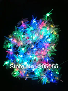 

10M 100LED Multi Colors Flashing Dragonfly Lights Christmas Tree new year Party LED String Lamp Garden 110V US plug
