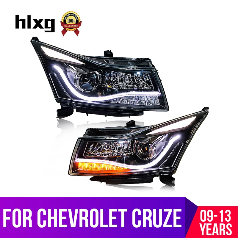Hlxg Автомобиль Стайлинг фара в сборе для Chevrolet Cruze 2009 светодио дный-2013 LED DRL День