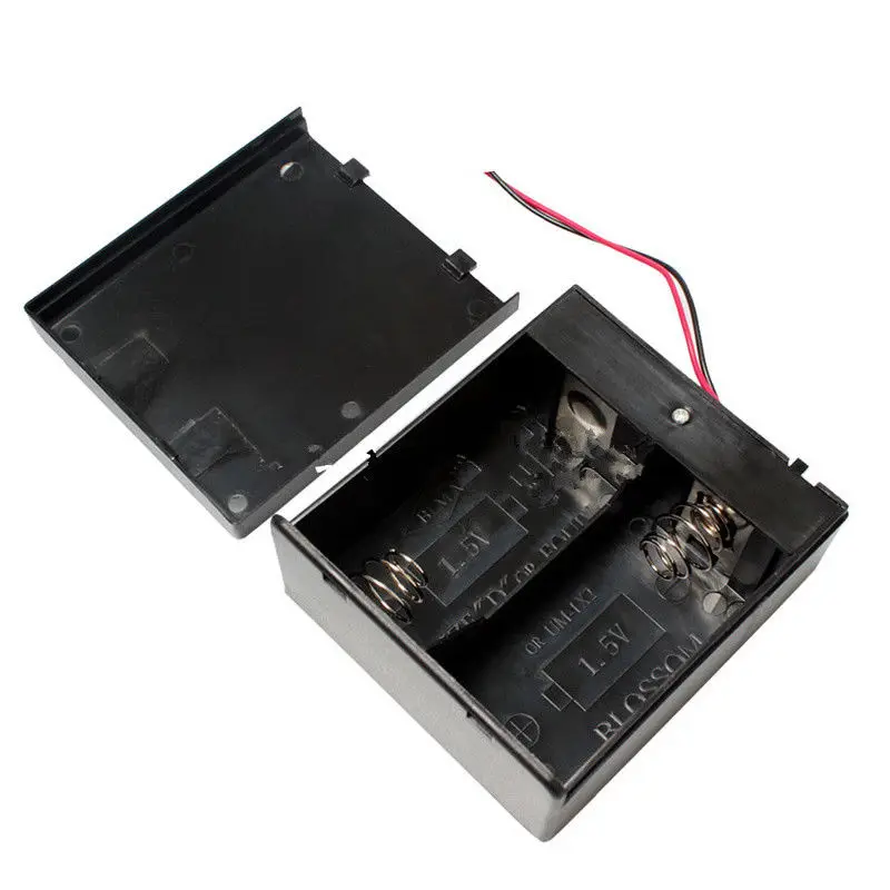 

1Pcs High Quality For2 Slots D Size Battery Holder With Bronze Pins Battery Storage Box