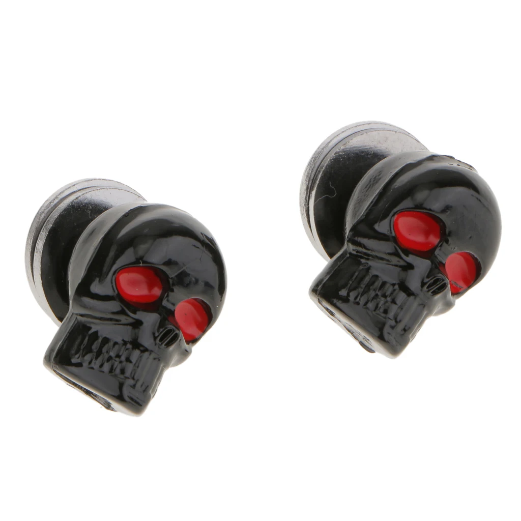 2pcs Motorcycle Motorbike Skull Head License Plate Frames Bolt Screw Fastener
