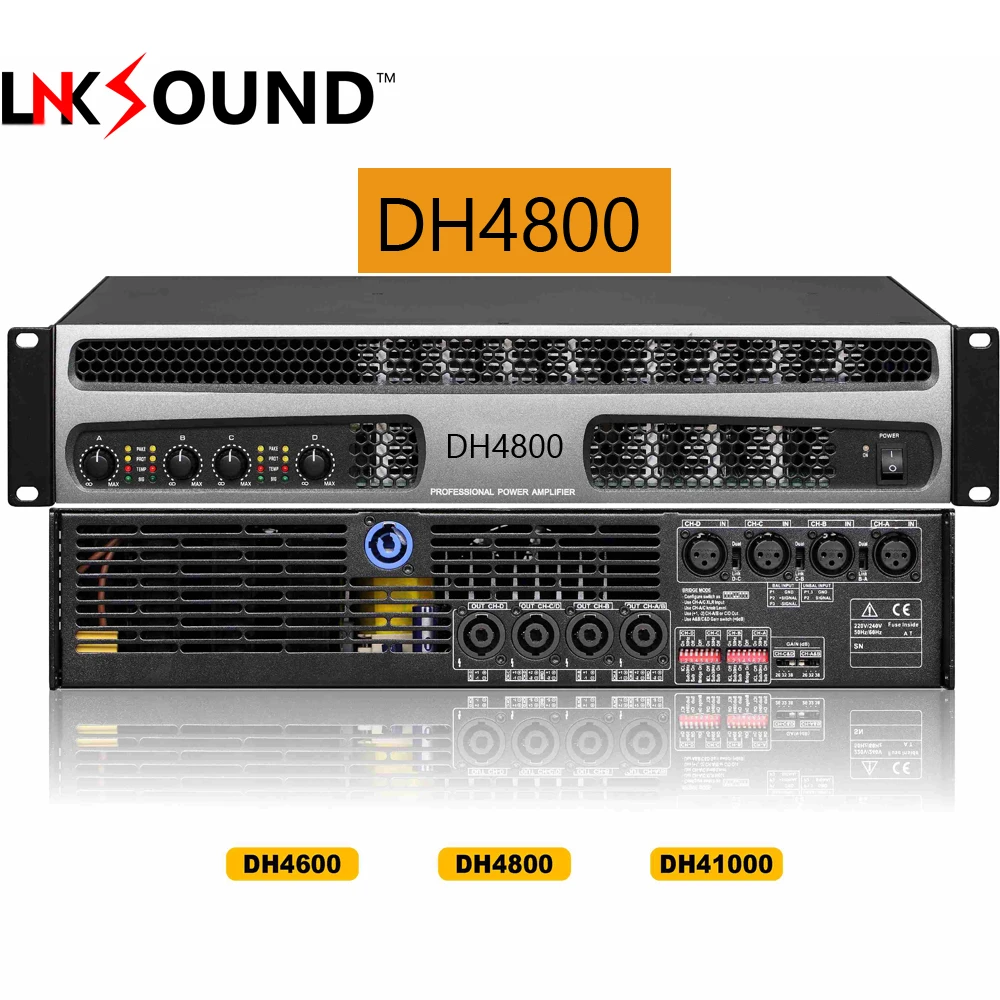 4 channel Professional power amplifier class d amps DH4800