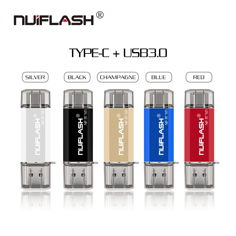 Флеш-накопитель Nuiflash Usb 3.0 Type-C для смартфонов/планшетов/ПК 8 ГБ 16 32 64 128